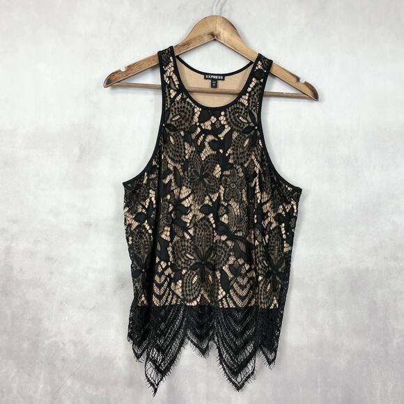 Express Tops - Express Womens Crochet Lace Tank Top Sz Medium Fairy Grunge Whimsigoth Festival
